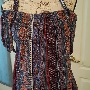 Multi colored off the shoulder blouse